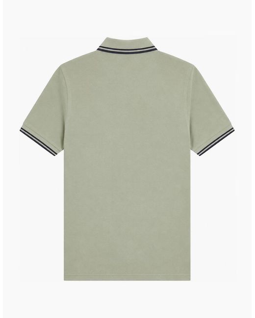 Fred Perry Green Twin Tipped Polo Shirt/Dark Airforce/Dark Airforce for men