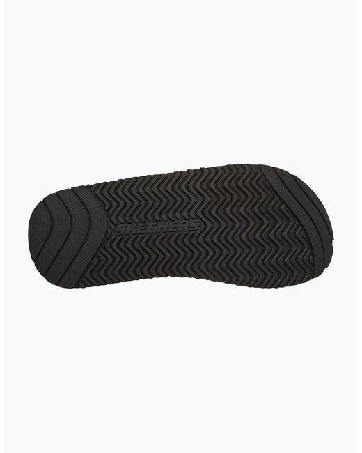 Skechers Black Quill Textile Flip Flops for men