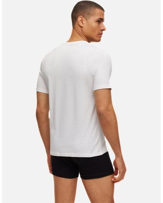 Boss White 3-Pack Classic-Fit V-Neck T-Shirts for men