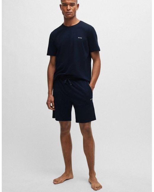 Boss Blue Boss Mix & Match Stretch-Cotton Regular Fit T-Shirt With Logo Detail Nos for men