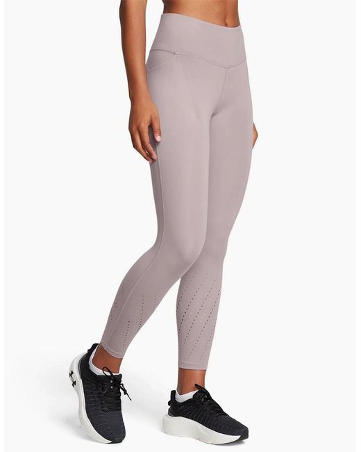 Under Armour Gray Launch Solid Patterned Running Leggings