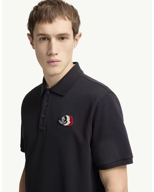 Moncler Black Triple Polo Shirt for men