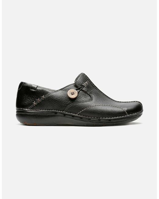 Clarks Black Un Loop Leather