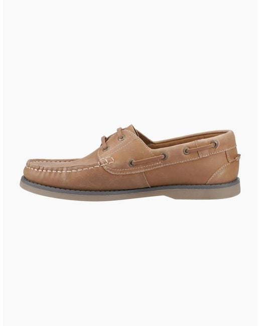 Hush Puppies Brown Wilson Boat Shoes for men
