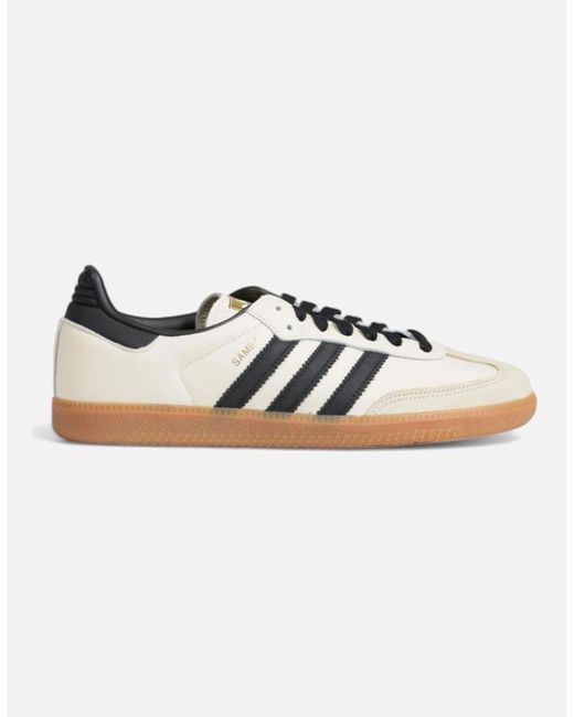 Adidas White Leather Lace-Up Sneakers With Rubber Sole