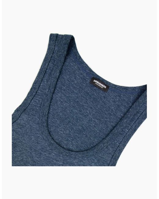 DSquared² Blue Back Logo Vest Top for men