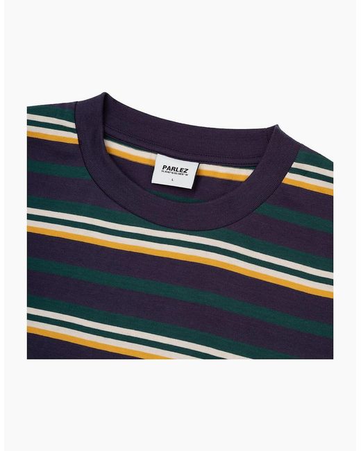 Parlez Blue Ashby Midnight Stripe T-Shirt for men