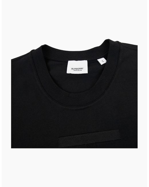 Burberry Black Tristan Embroidered Ekd T-Shirt for men