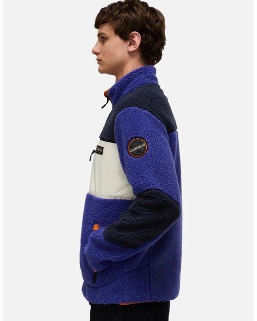 Napapijri Blue Yupik Full Zip Fleece Jacket/Multi for men