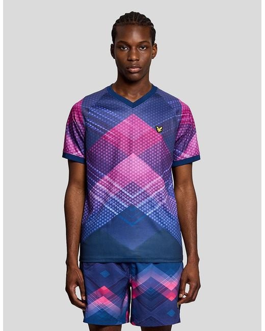 Lyle & Scott Purple Sports Chevron Football T-Shirt for men