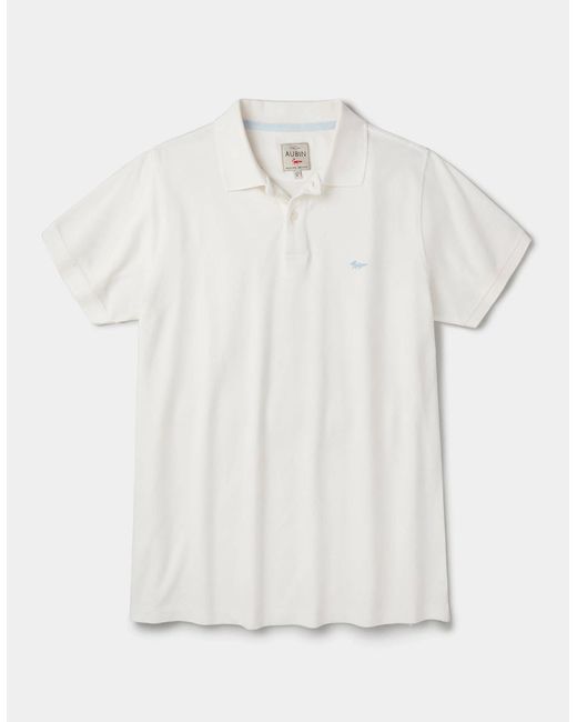aubi White Oliver Pique Polo for men