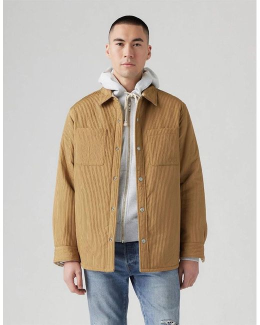 Levi's Natural Levi's Bryant Snap Button Solid Patterned Overshirt for men