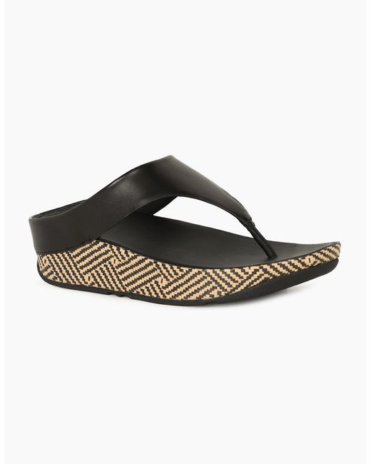 Fitflop Black Lulu Lux Graphic Weave Sandals