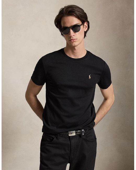 Polo Ralph Lauren Black Interlock Custom Slim T-Shirt 001 for men