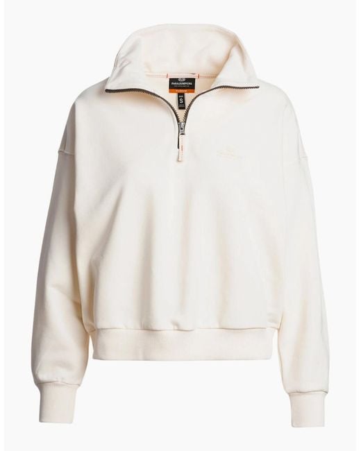 Parajumpers White Zendaya Moonbeam Half-Zip Sweatshirt