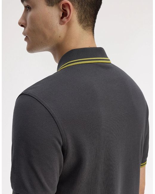 Fred Perry Gray Twin Tipped Polo Shirt for men