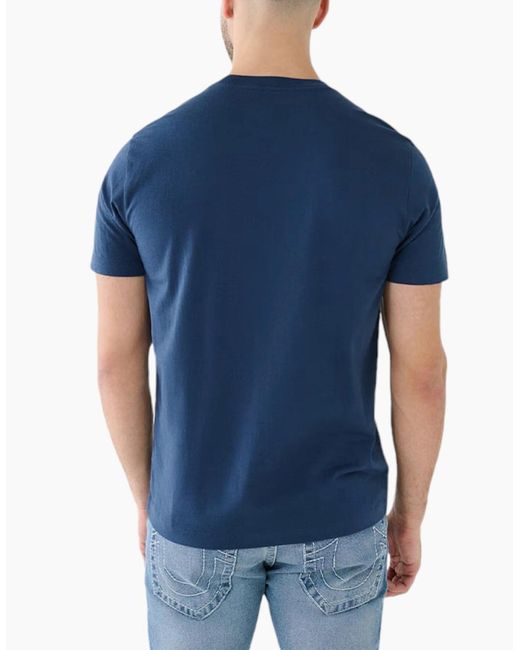 True Religion Blue 107812 T Shirts Short Sleeve Buddha Soft Summer Crew Neck Tee for men