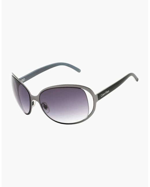 Calvin Klein Gray Oval Lensed Sunglasses
