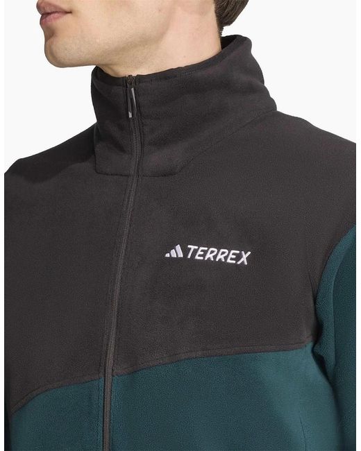 Adidas Blue Colour Block Full Zipper Zip Neck Bound Cuff Jacket for men