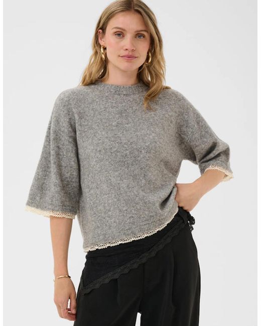 Cream Gray Kibana Knit Pullover
