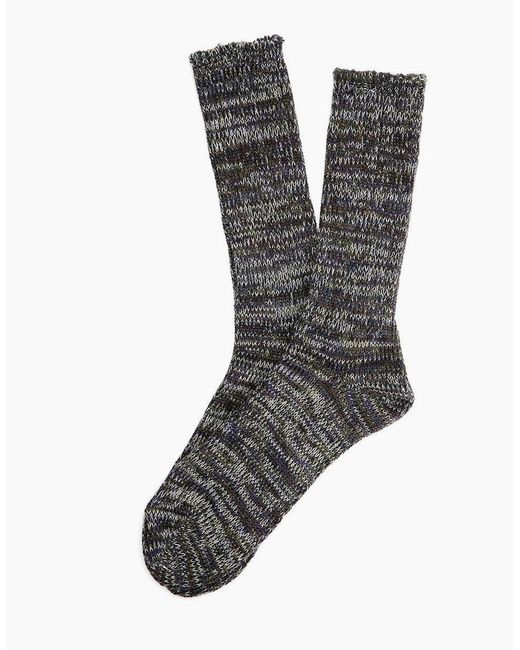 Anonymous Ism Gray 5 Colour Mix Crew Cotton Moss Socks for men