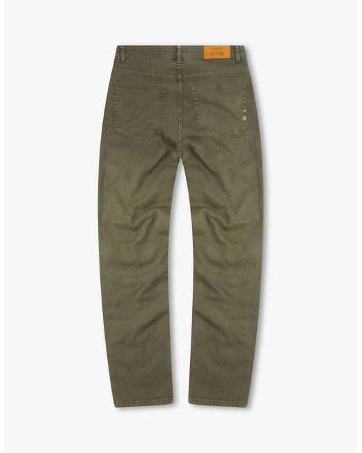 Vingt Quatre Denim Green Vingt Quatre Slim Fit Garment Dye Jeans for men