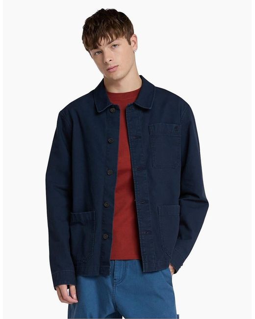 Timberland Blue Washed Canvas Field Jacket for men