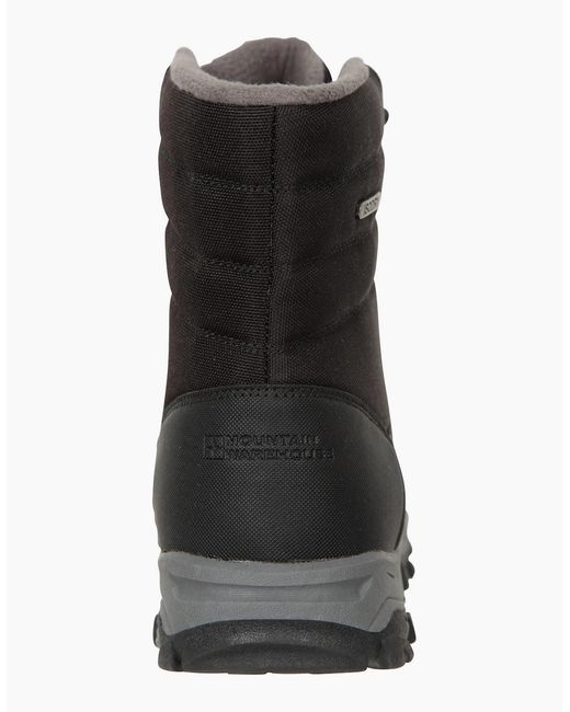 Mountain Warehouse Black Ohio Fleece Lined Snow Boots for men