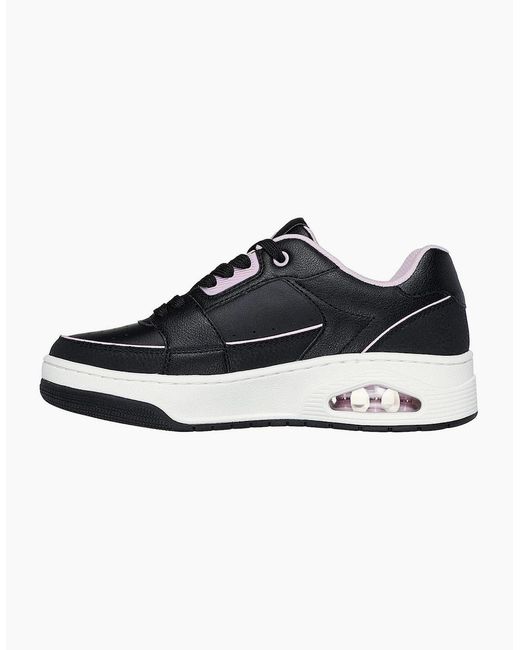 Skechers Blue Ladies Uno Court Leather Trainers