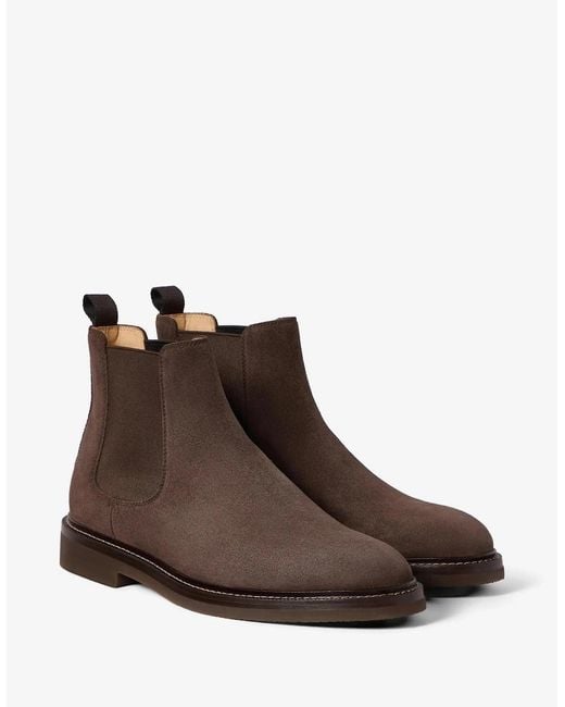 Brunello Cucinelli Brown Suede Ankle Boots for men