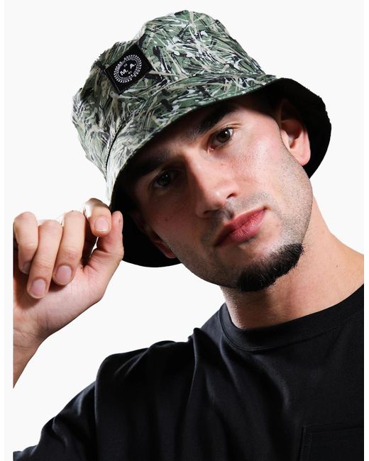 Marshall Artist Green Reversible Bucket Hat/Camo for men