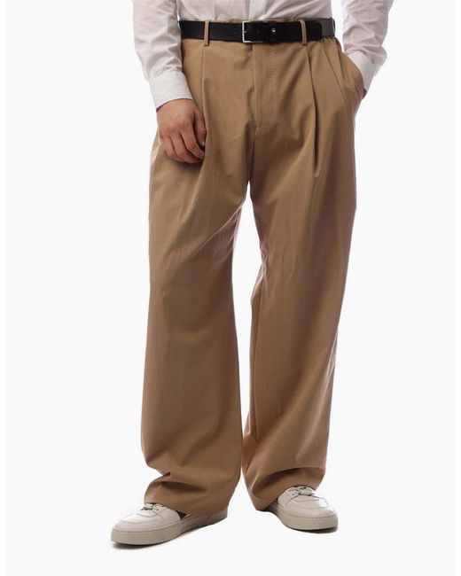 Boss Brown Karliea Solid Patterned Wide Leg Trousers