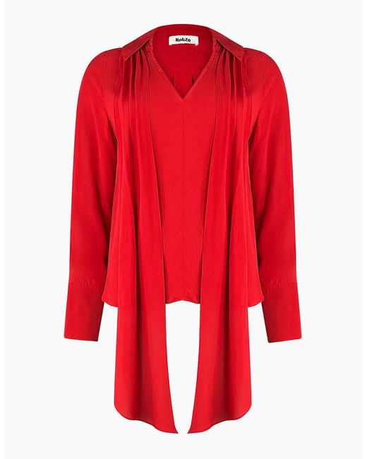 Ro&zo Red Tie Neck Blouse