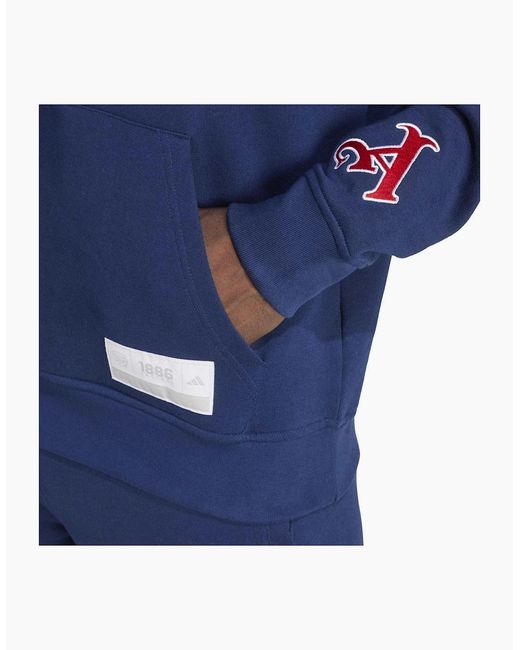 Adidas Blue Arsenal Hooded Neck Long Sleeve Sweatshirt for men