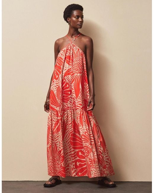 Ro&zo Red Petite Floral Halterneck Dress