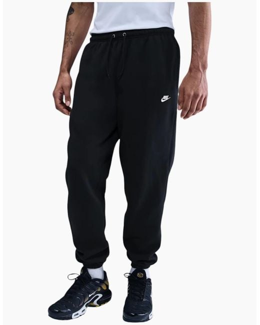 Nike Black Club Joggers Fn3808 Cuffed Brushed Trousers for men