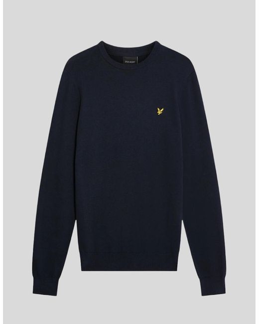Lyle & Scott Blue Cotton Crew Neck Jumper for men