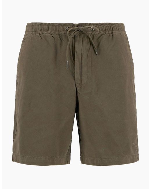 Barbour Green Washed Oxford Relaxed Short for men