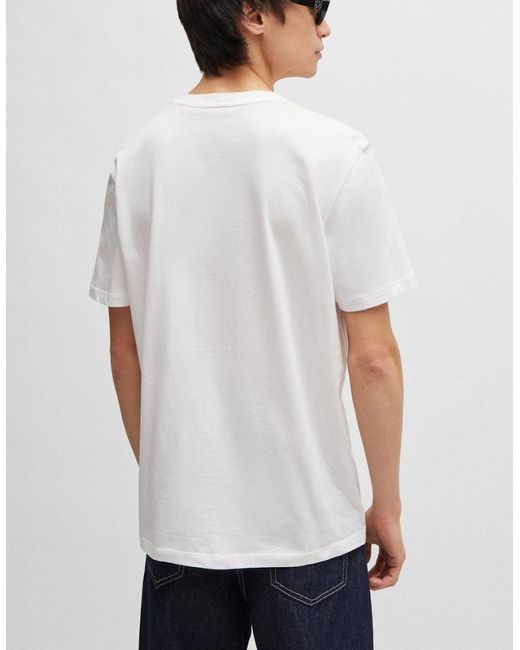 Boss Red Hugo Dulive222 Large Label Logo T-Shirt for men
