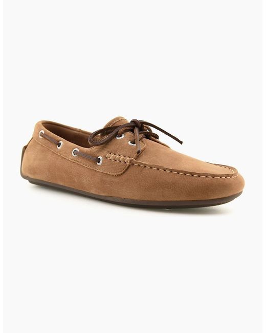 Sperry Top-Sider Brown Sperry Orland 2-Eye Driver Leather Tan Boat Shoes for men