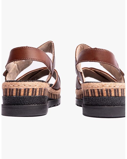 Rieker Brown V7951 Cross Strap Sandals