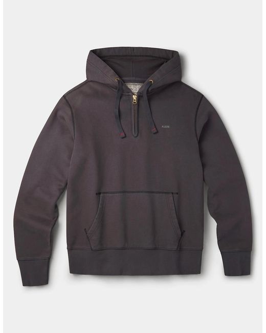 aubi Gray Baildon Zip Neck Hoody for men