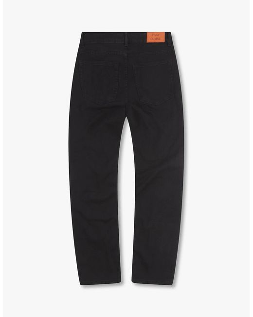 Vingt Quatre Denim Black Vingt Quatre Taper Fit Washed Jeans for men