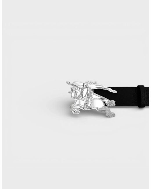 Burberry Black Leather Knight Buckle 30Mm Belt for men