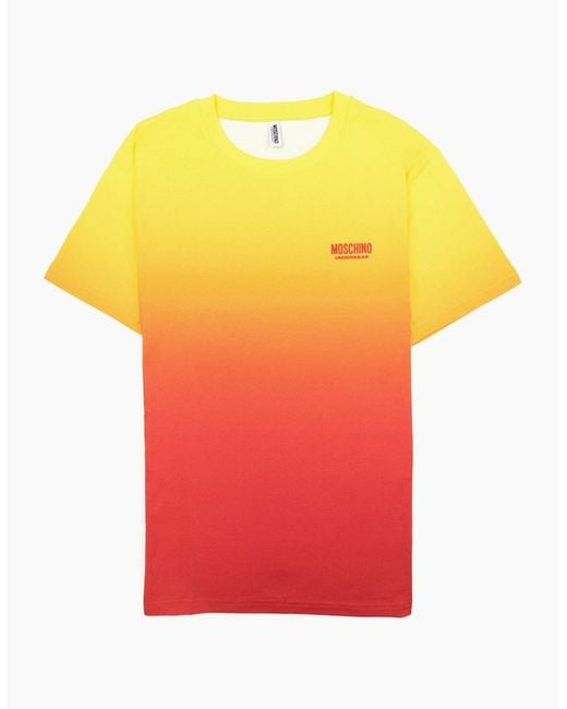 Moschino Yellow Underwear Logo Tape Lounge T Shirt for men