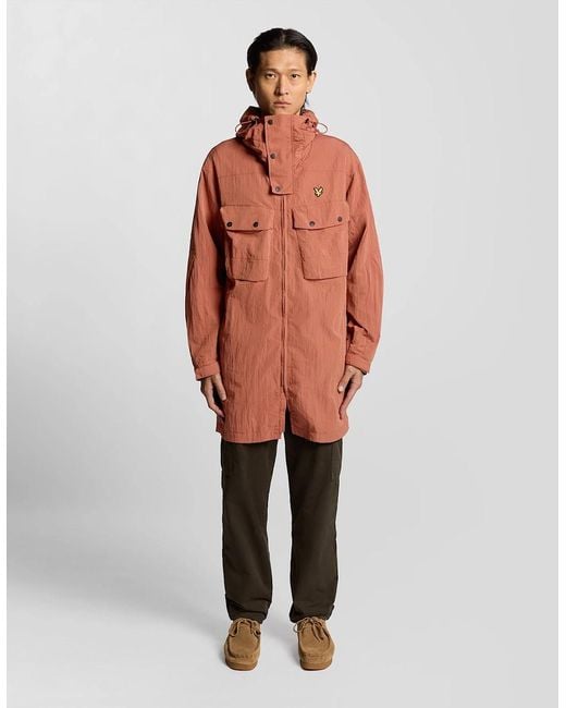 Lyle & Scott Orange Water Resistant Guard Parka for men