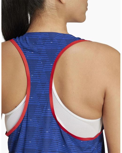 Adidas Blue Scoop Neck Sleeveless Muscle Tank Vest