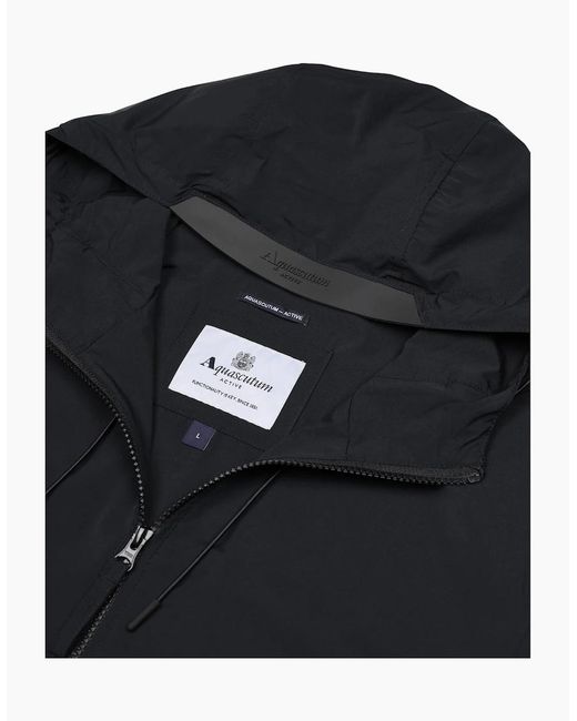Aquascutum Blue Active Hooded Stretch Windbreaker Jacket for men