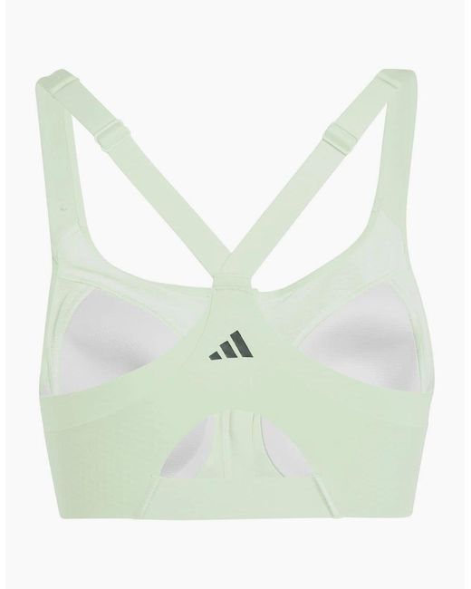 Adidas Green High Impact Scoop Neck Sports Bra With Zipper