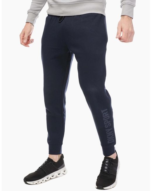 DKNY Blue Tonal Logo Fleece Joggers for men